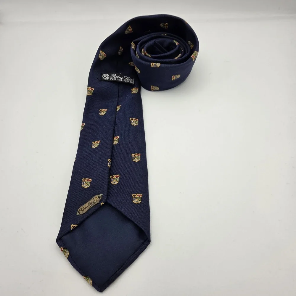 Gino Pilati Reine Leide Neck Tie Blue With Crests Silk